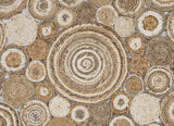 Multi-Toned Intricate Circle Natural Jute Area Rug - Homeroots - Flyclothing LLC