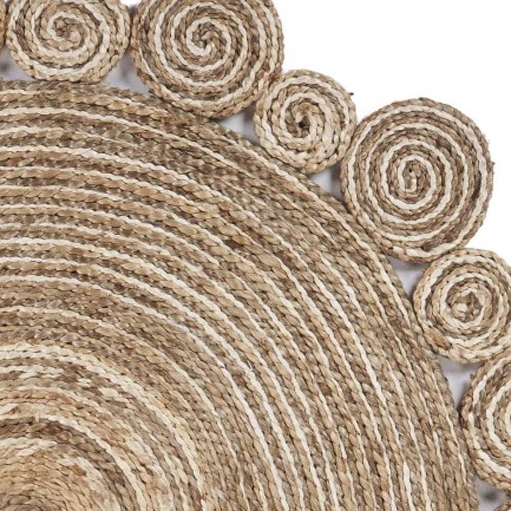 Bleached And Natural Spiral Boutique Jute Rug - Homeroots - Flyclothing LLC