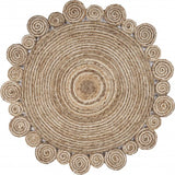 7' X 7' Beige Round Handmade Area Rug - Homeroots - Flyclothing LLC