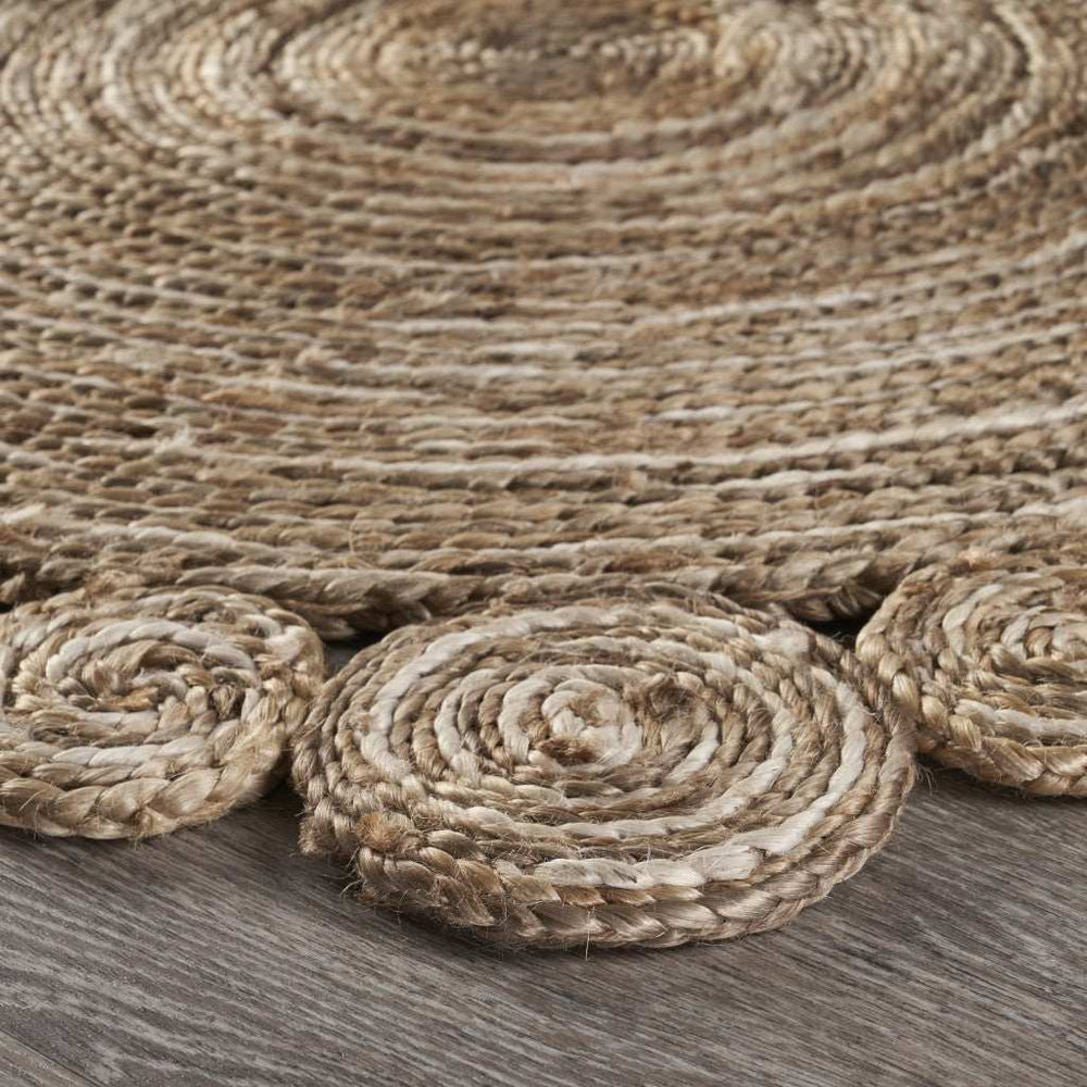 7' X 7' Beige Round Handmade Area Rug - Homeroots - Flyclothing LLC