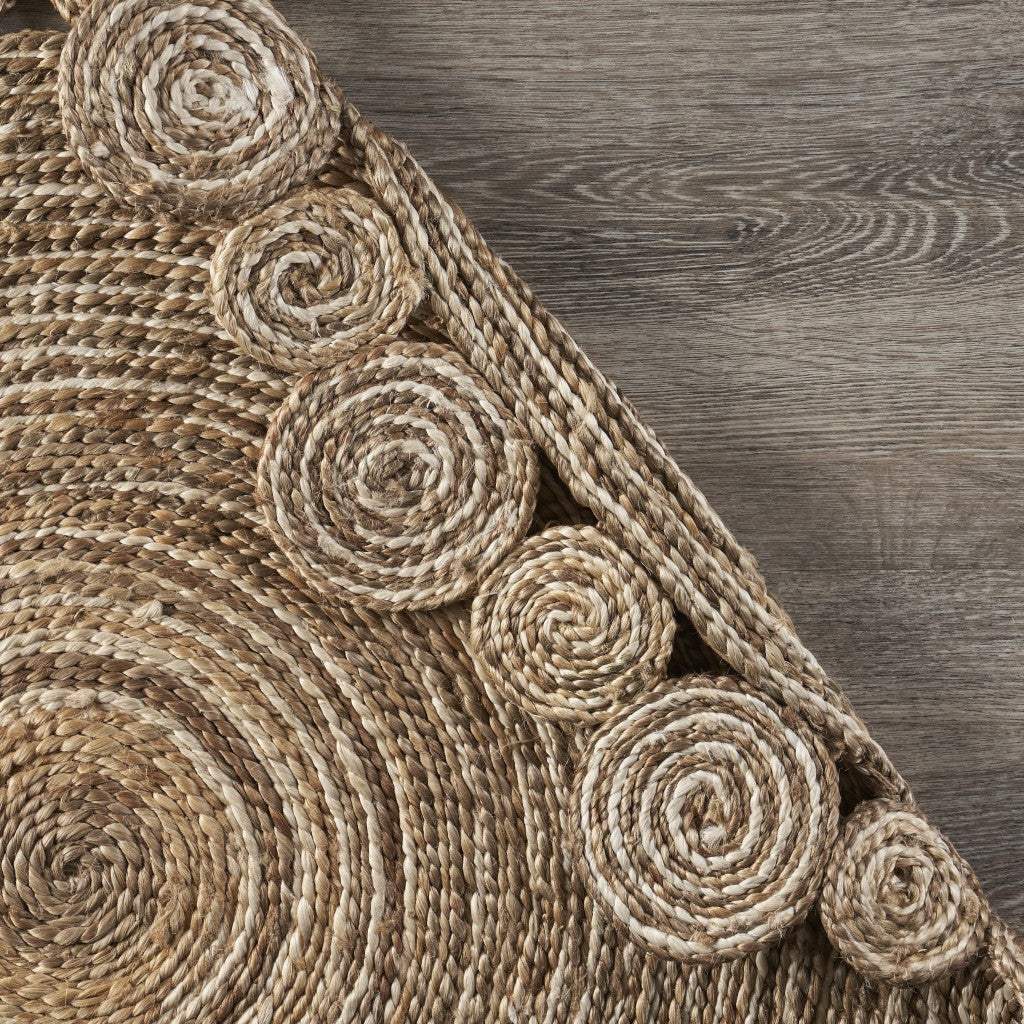 7' X 7' Beige Round Handmade Area Rug - Homeroots - Flyclothing LLC