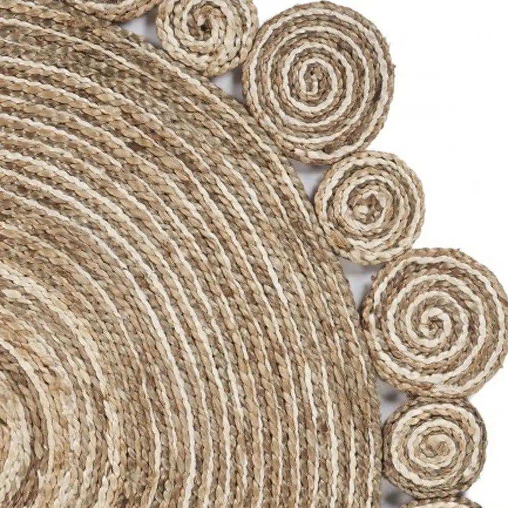 7' X 7' Beige Round Handmade Area Rug - Homeroots - Flyclothing LLC