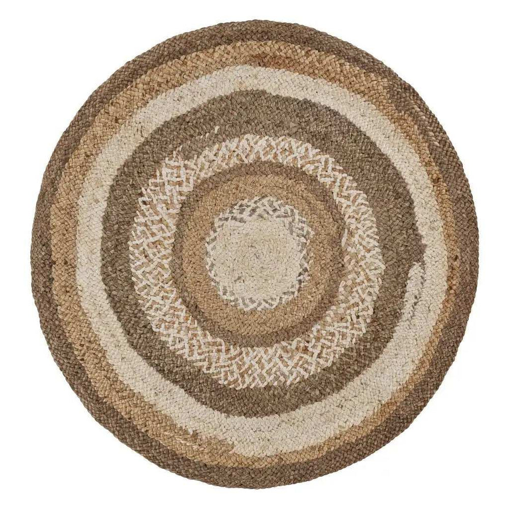 Multicolored Concentric Boutique Jute Rug - Homeroots - Flyclothing LLC