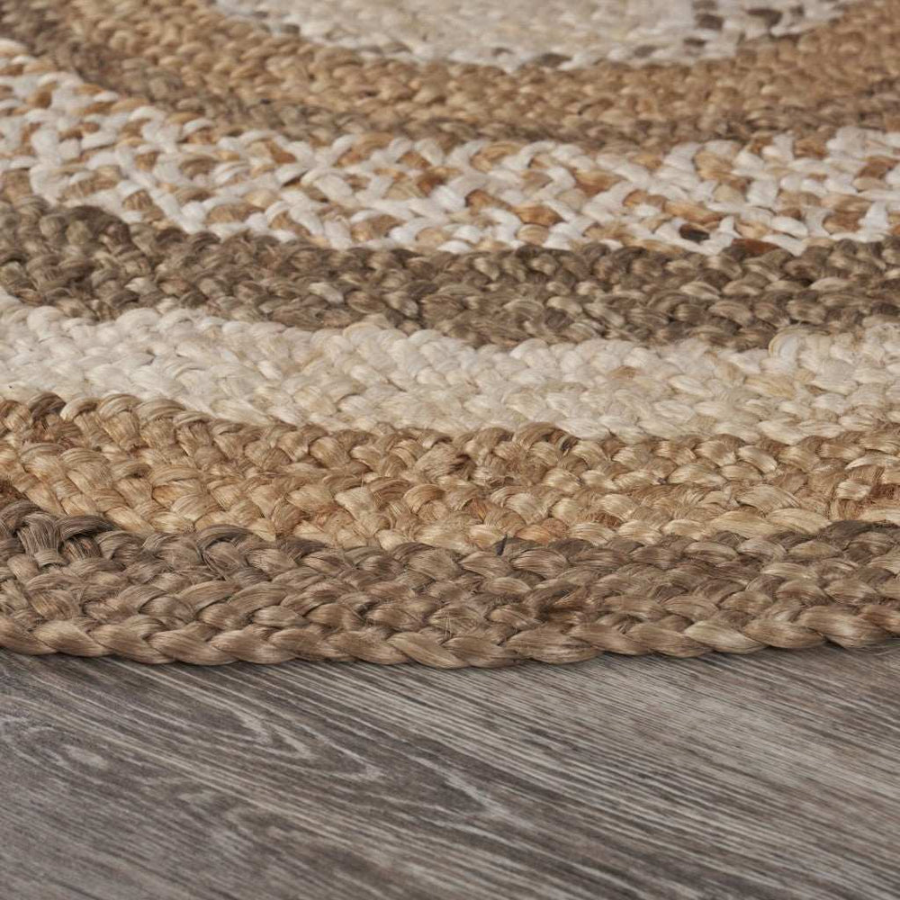 Multicolored Concentric Boutique Jute Rug - Homeroots - Flyclothing LLC