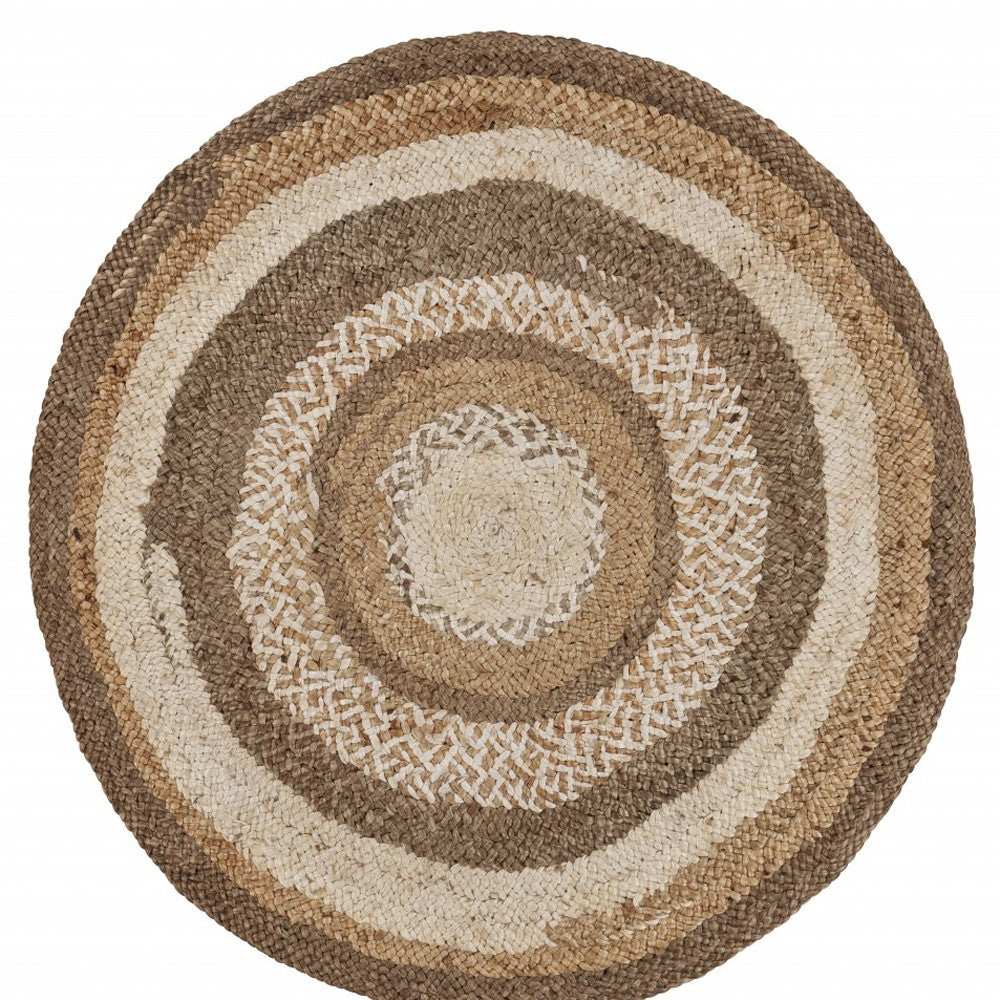 Multicolored Concentric Boutique Jute Rug - Homeroots - Flyclothing LLC