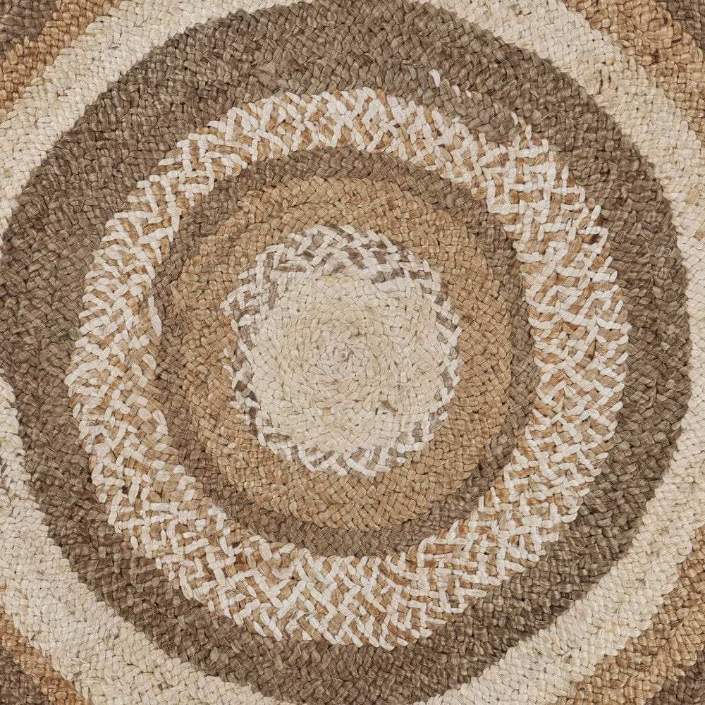 Multicolored Concentric Boutique Jute Rug - Homeroots - Flyclothing LLC