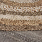 Multicolored Concentric Boutique Jute Rug - Homeroots - Flyclothing LLC