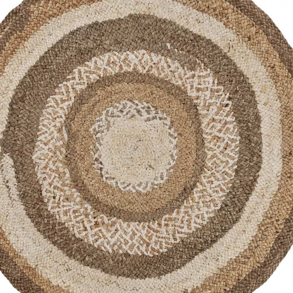 Multicolored Concentric Boutique Jute Rug - Homeroots - Flyclothing LLC