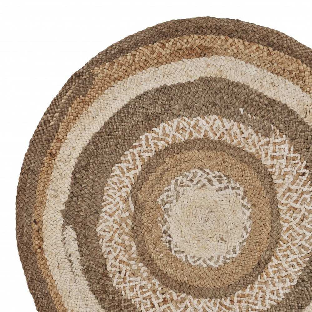 Multicolored Concentric Boutique Jute Rug - Homeroots - Flyclothing LLC