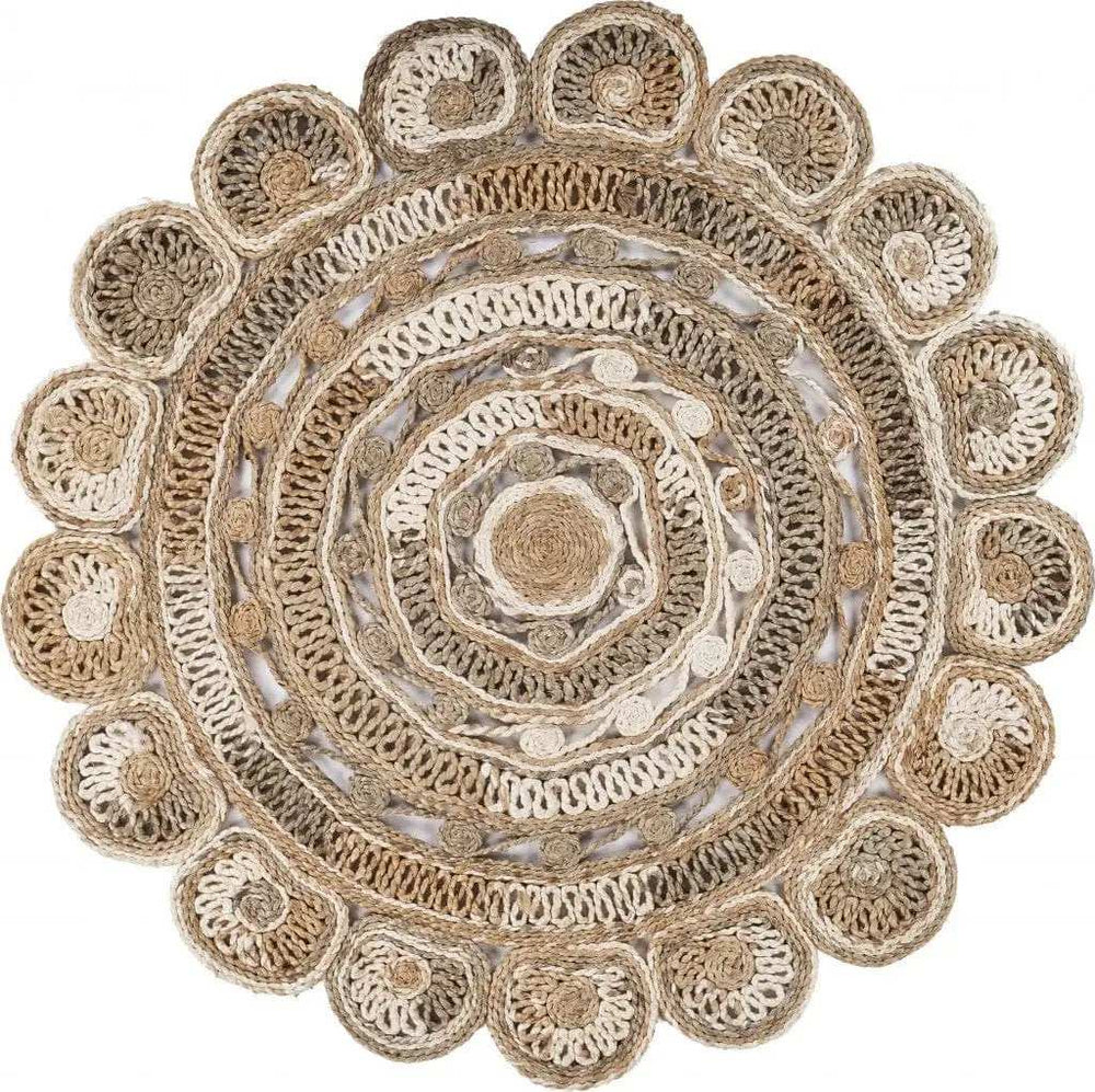 Daisy Geometric Multicolored Boutique Jute Rug - Homeroots - Flyclothing LLC