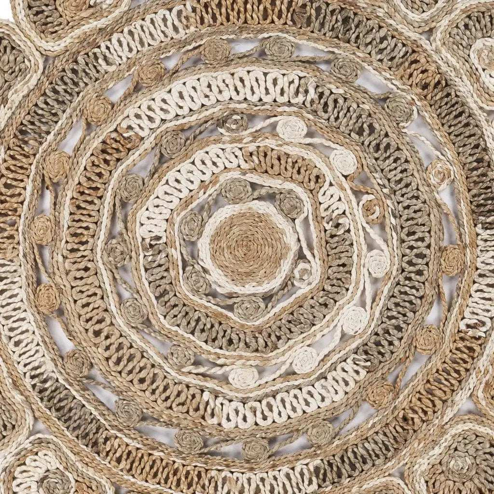 Daisy Geometric Multicolored Boutique Jute Rug - Homeroots - Flyclothing LLC