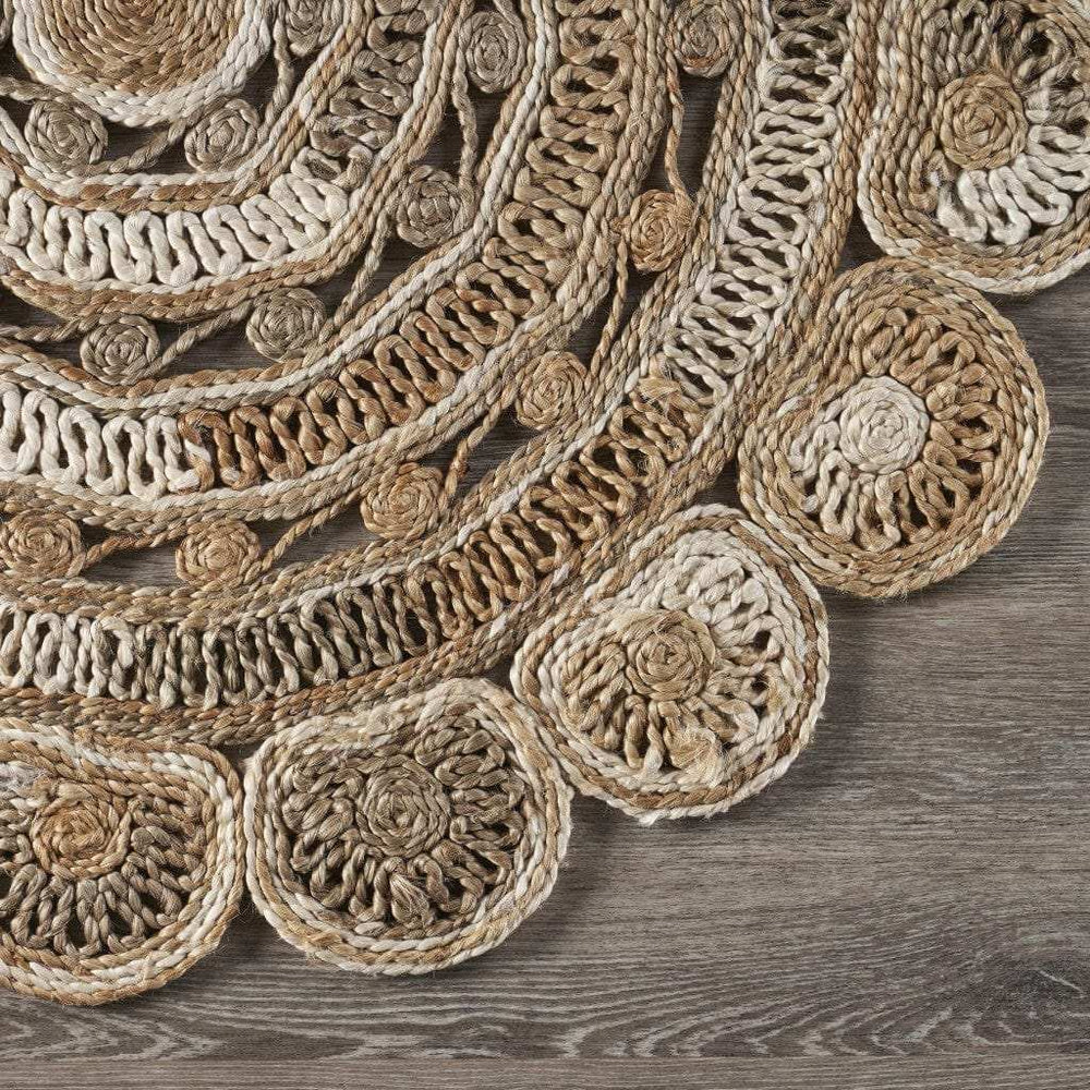 Daisy Geometric Multicolored Boutique Jute Rug - Homeroots - Flyclothing LLC