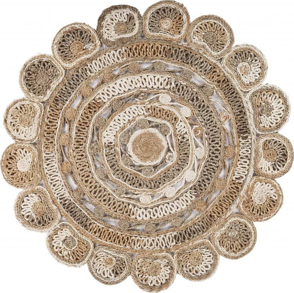 Daisy Geometric Multicolored Boutique Jute Rug - Homeroots - Flyclothing LLC