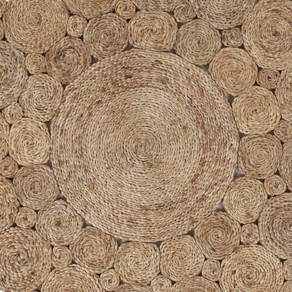 Dazzling Concentric Natural Boutique Jute Rug - Homeroots - Flyclothing LLC