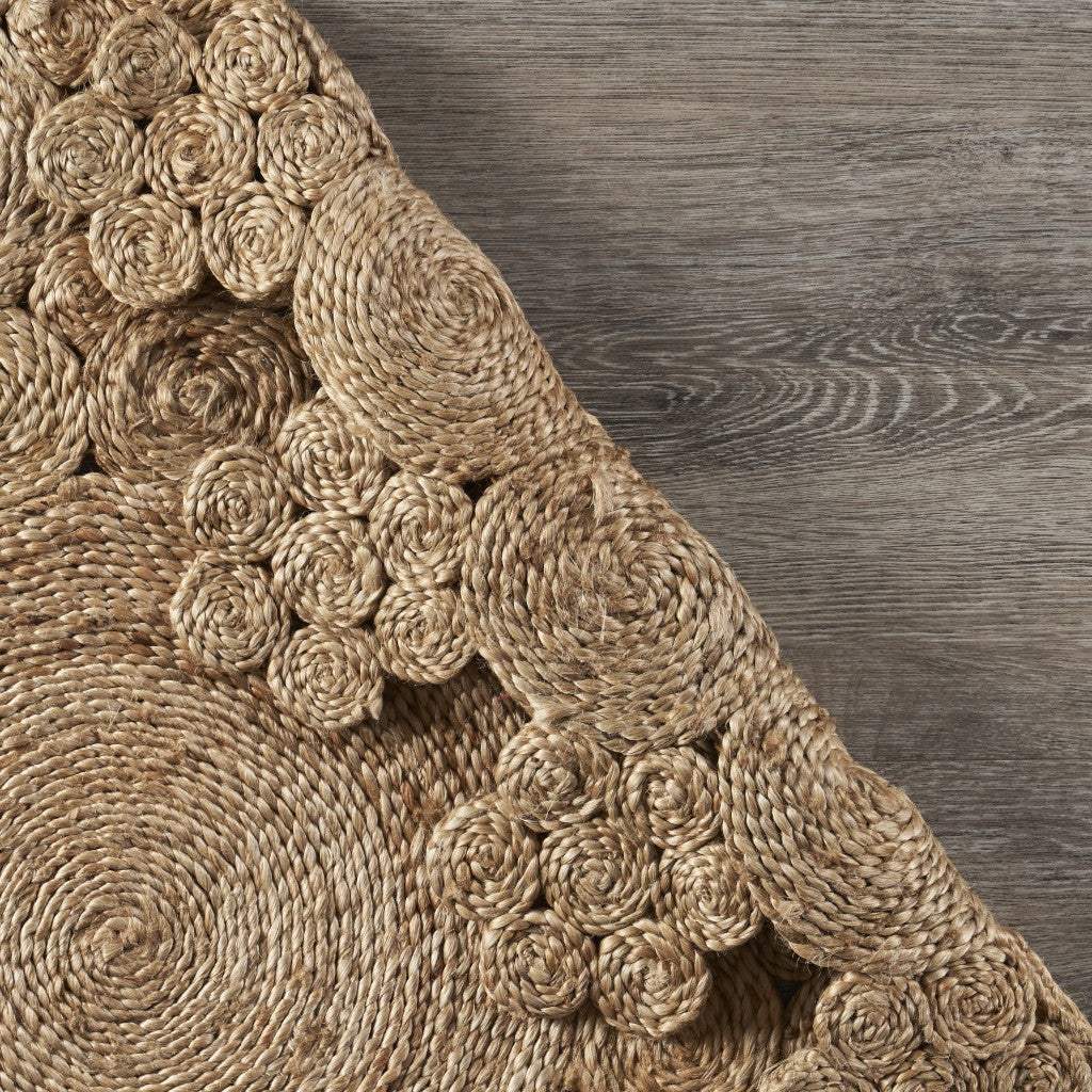 Dazzling Concentric Natural Boutique Jute Rug - Homeroots - Flyclothing LLC