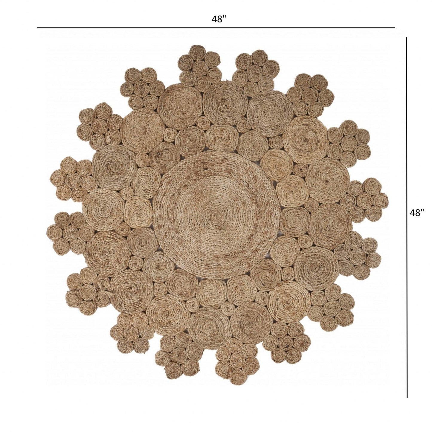Dazzling Concentric Natural Boutique Jute Rug - Homeroots - Flyclothing LLC