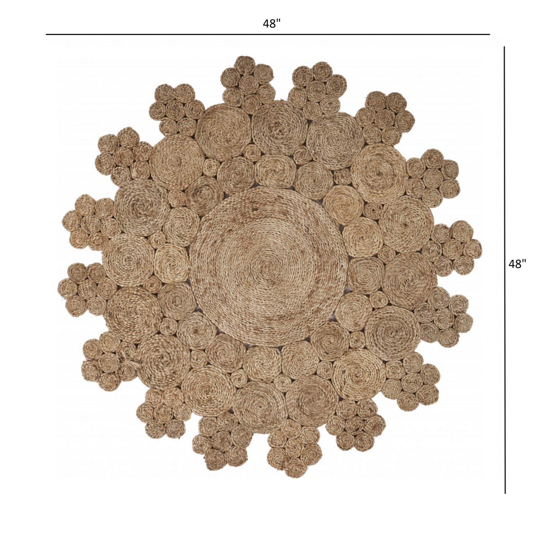 Dazzling Concentric Natural Boutique Jute Rug - Homeroots - Flyclothing LLC