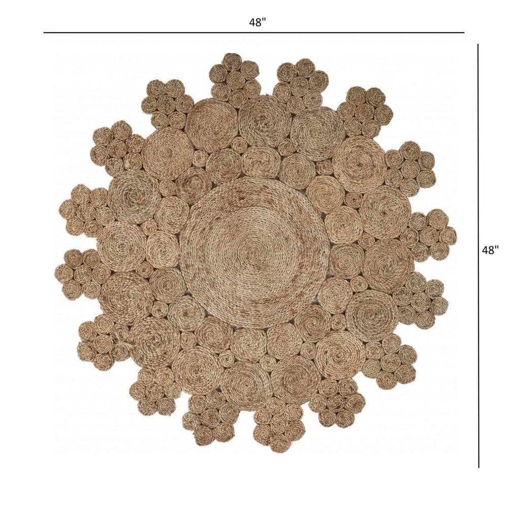 Dazzling Concentric Natural Boutique Jute Rug - Homeroots - Flyclothing LLC