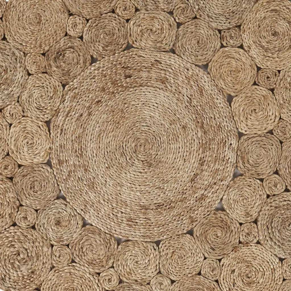 Dazzling Concentric Natural Boutique Jute Rug - Homeroots - Flyclothing LLC