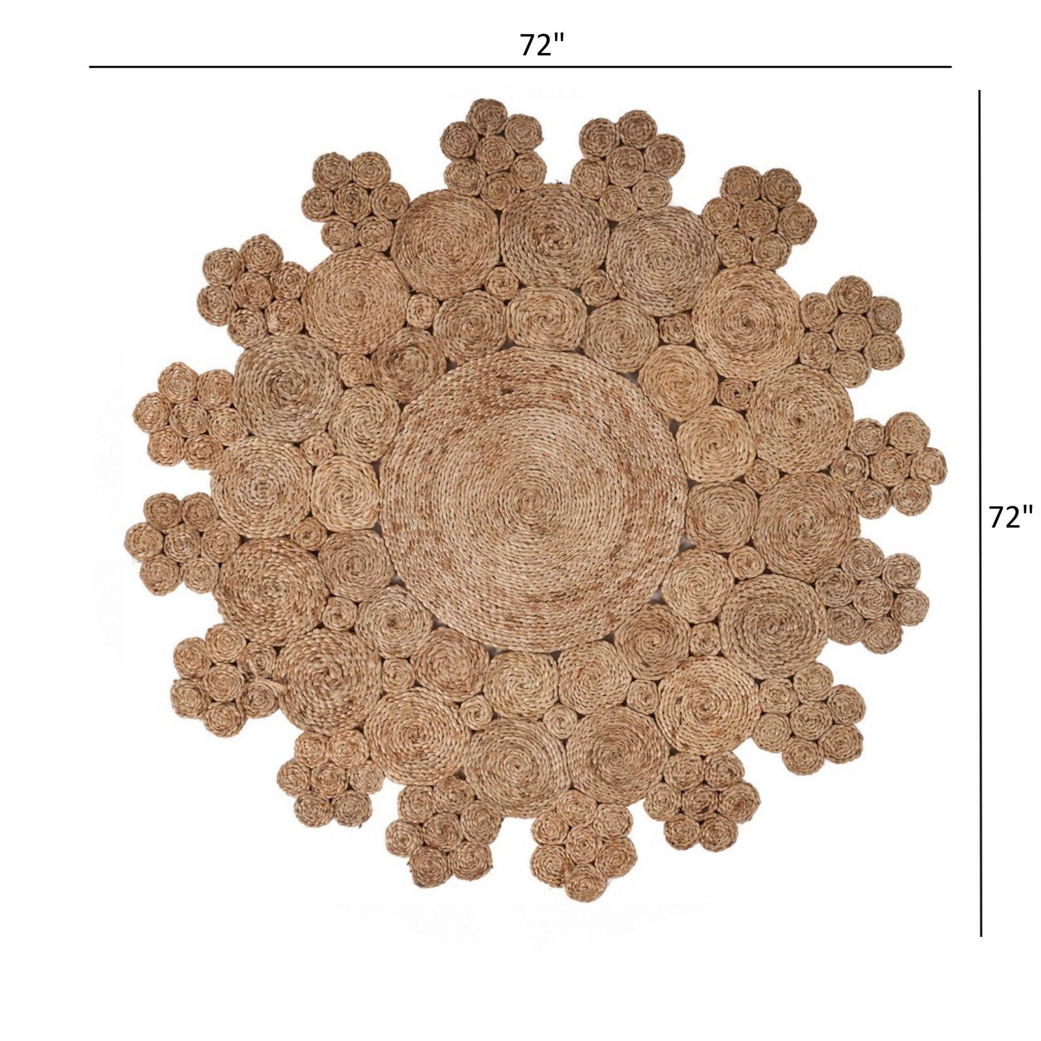 Dazzling Concentric Natural Boutique Jute Rug - Homeroots - Flyclothing LLC