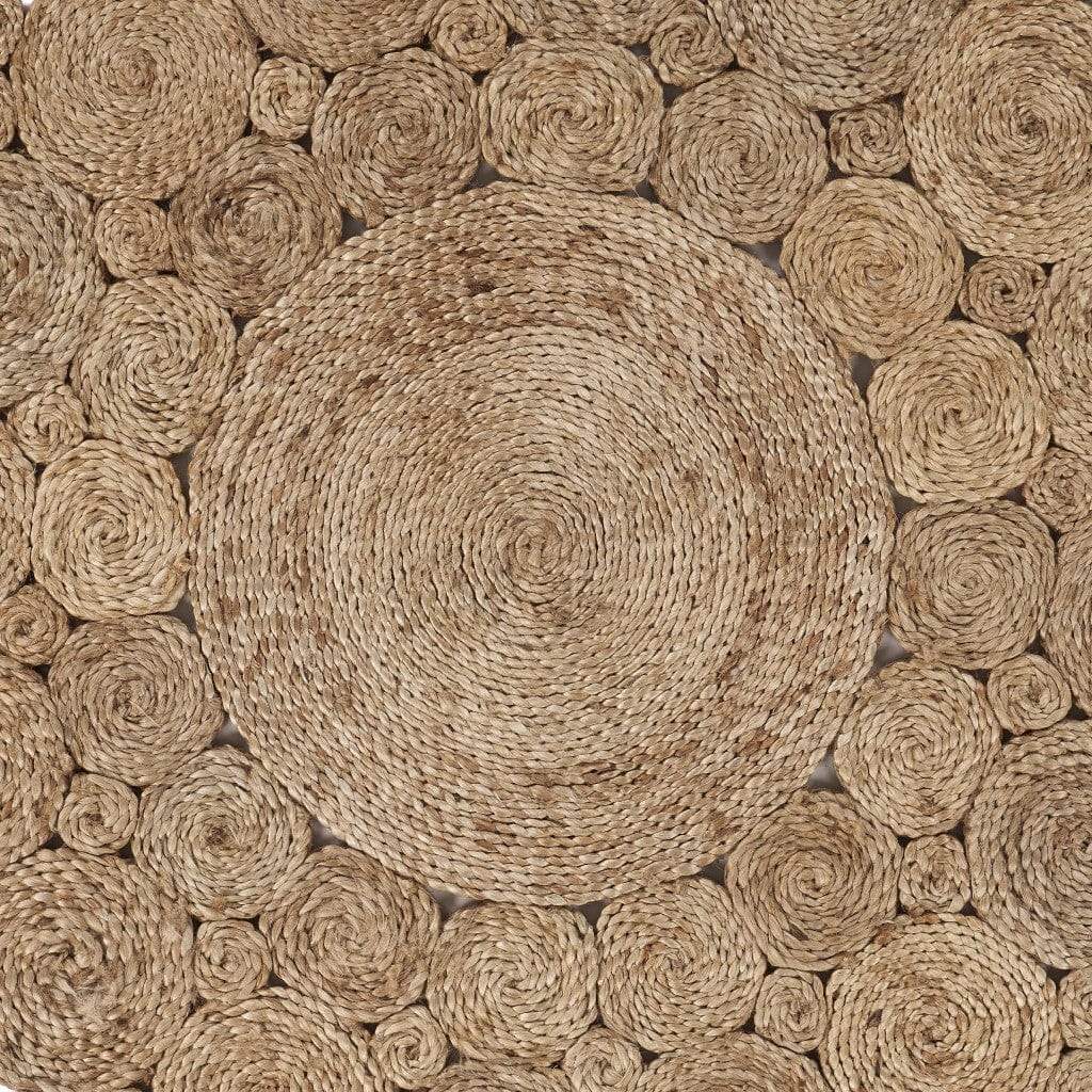 Dazzling Concentric Natural Boutique Jute Rug - Homeroots - Flyclothing LLC