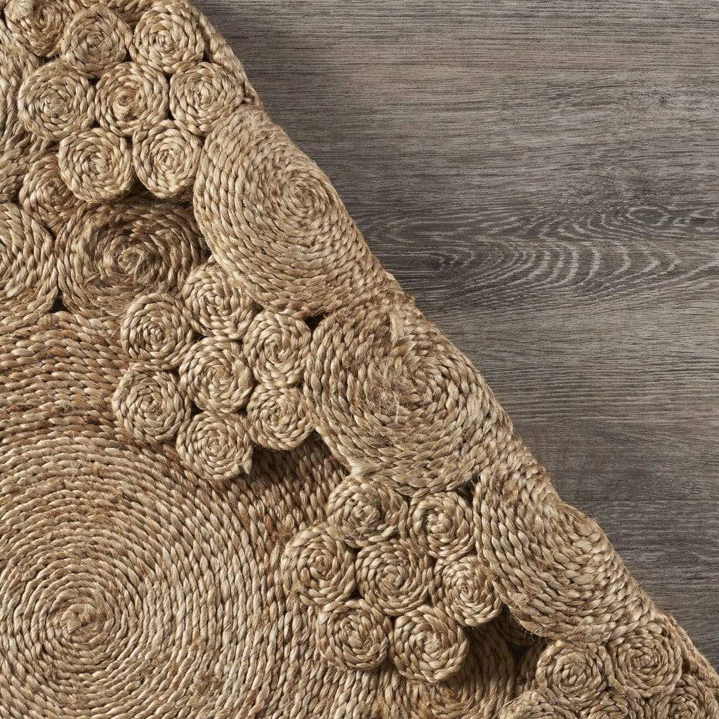 Dazzling Concentric Natural Boutique Jute Rug - Homeroots - Flyclothing LLC
