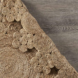Dazzling Concentric Natural Boutique Jute Rug - Homeroots - Flyclothing LLC
