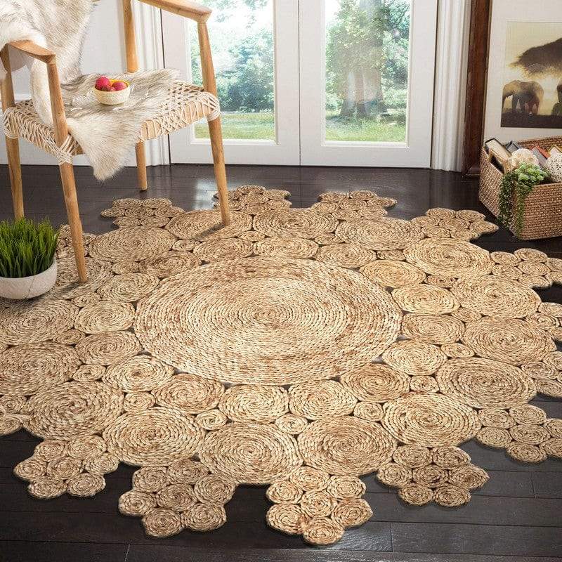 Dazzling Concentric Natural Boutique Jute Rug - Homeroots - Flyclothing LLC