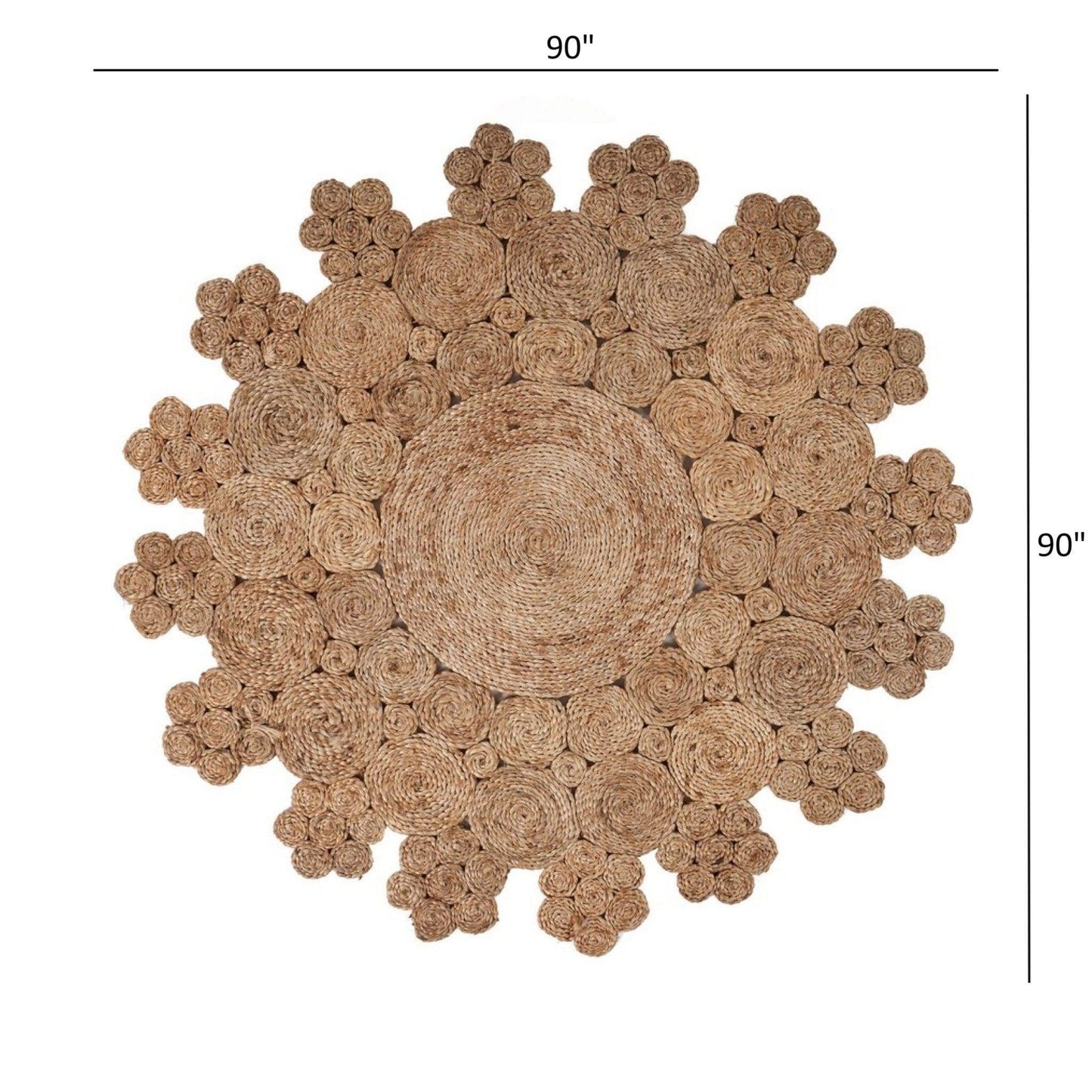 Dazzling Concentric Natural Boutique Jute Rug - Homeroots - Flyclothing LLC