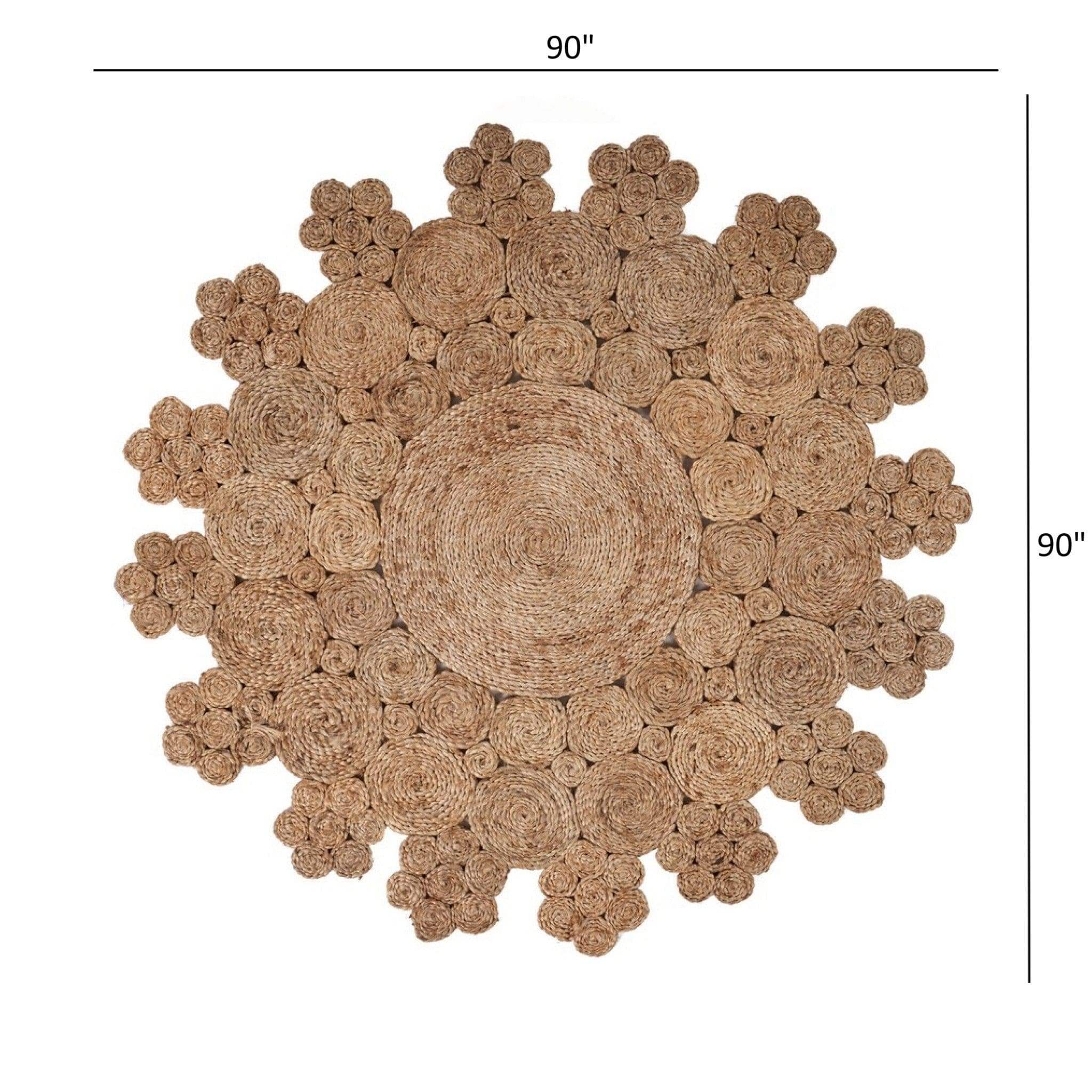 Dazzling Concentric Natural Boutique Jute Rug - Homeroots - Flyclothing LLC