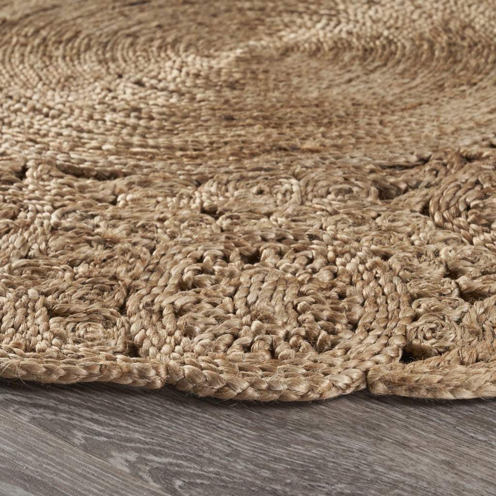 Natural Bloom Boutique Jute Rug - Homeroots - Flyclothing LLC