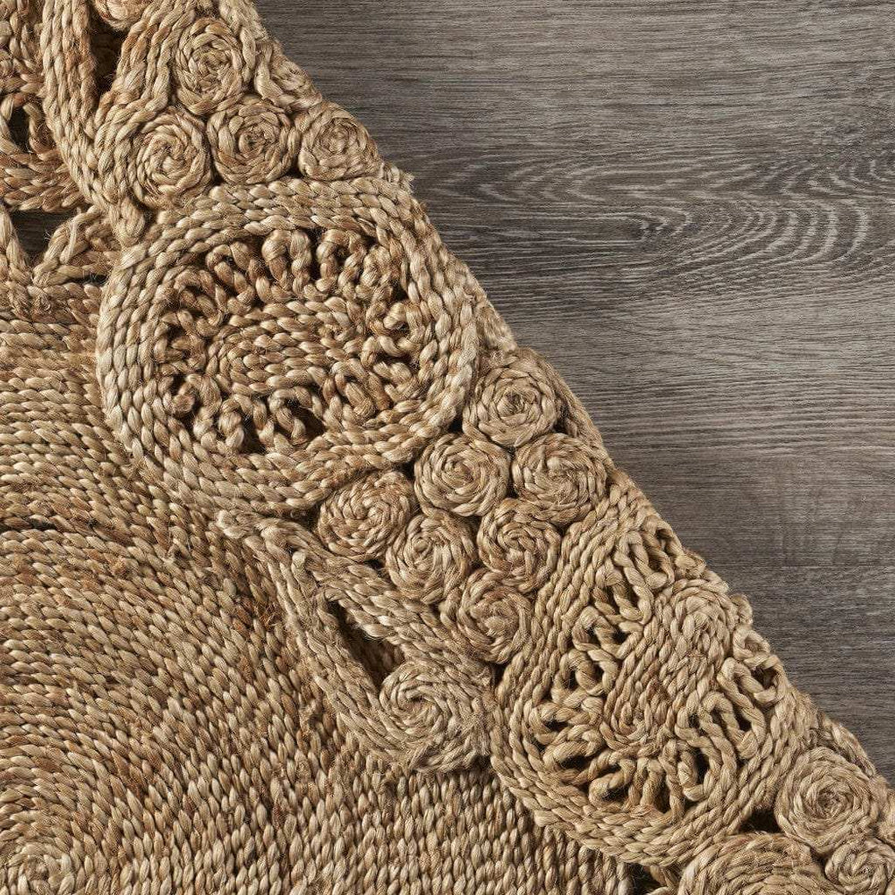 Natural Bloom Boutique Jute Rug - Homeroots - Flyclothing LLC