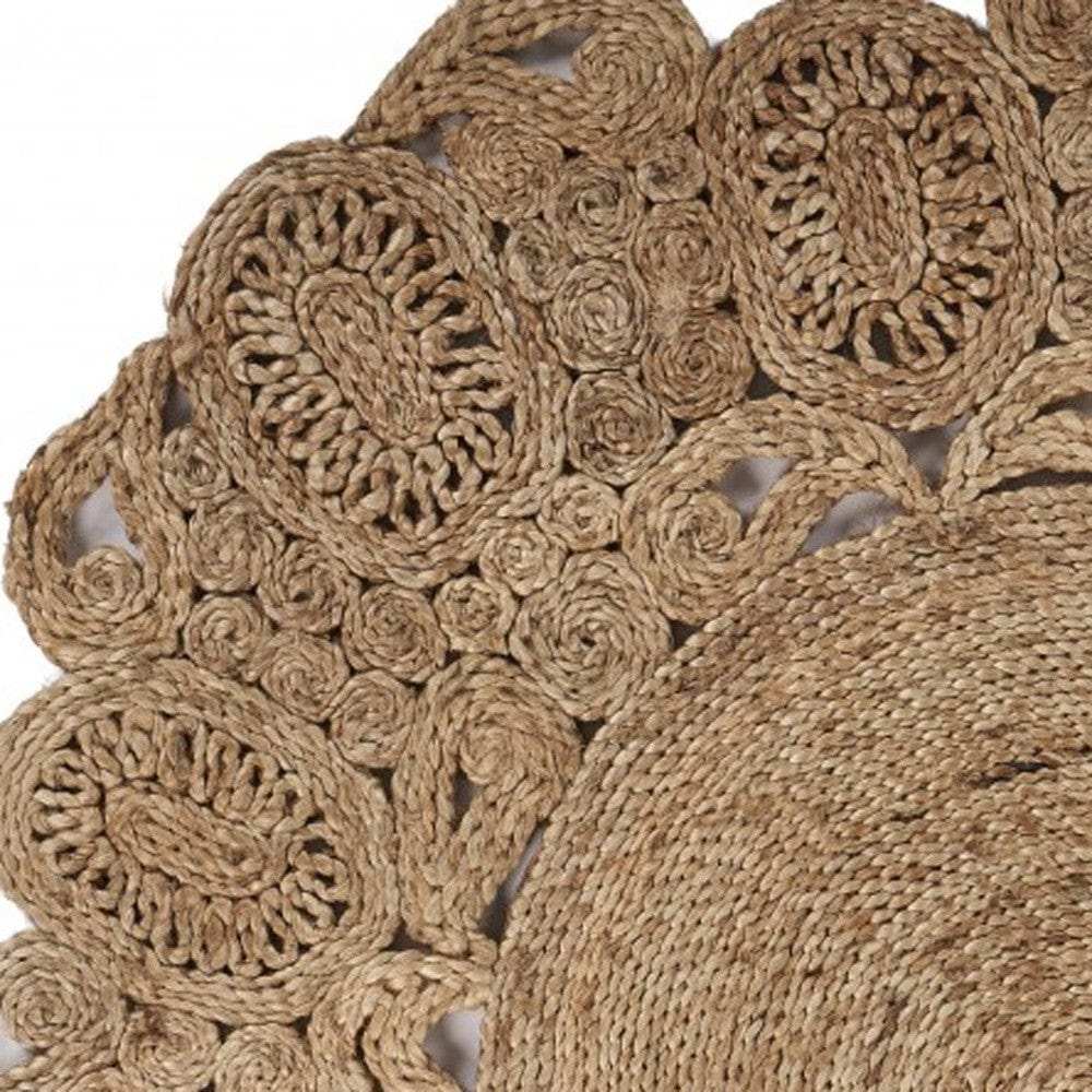 Natural Bloom Boutique Jute Rug - Homeroots - Flyclothing LLC