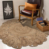 Natural Bloom Boutique Jute Rug - Homeroots - Flyclothing LLC