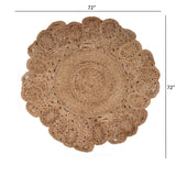 Natural Bloom Boutique Jute Rug - Homeroots - Flyclothing LLC