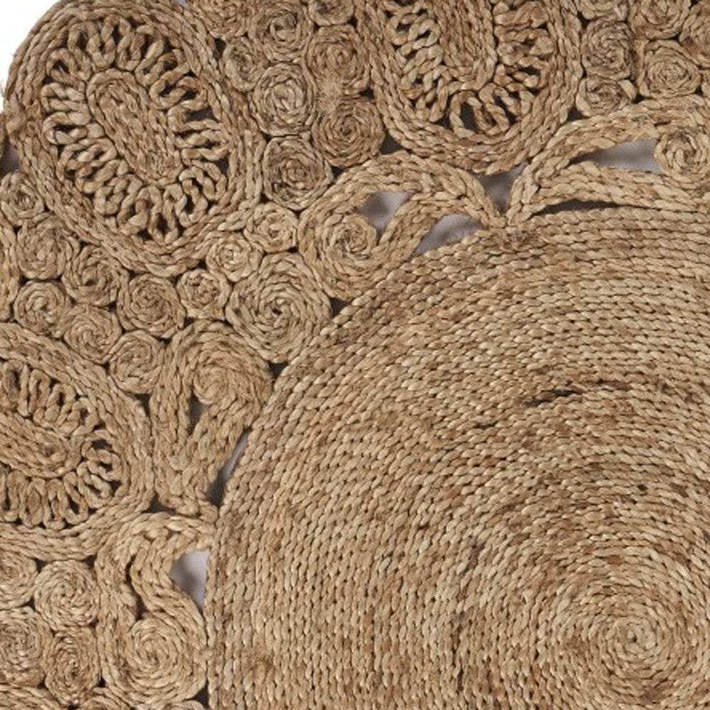 Natural Bloom Boutique Jute Rug - Homeroots - Flyclothing LLC