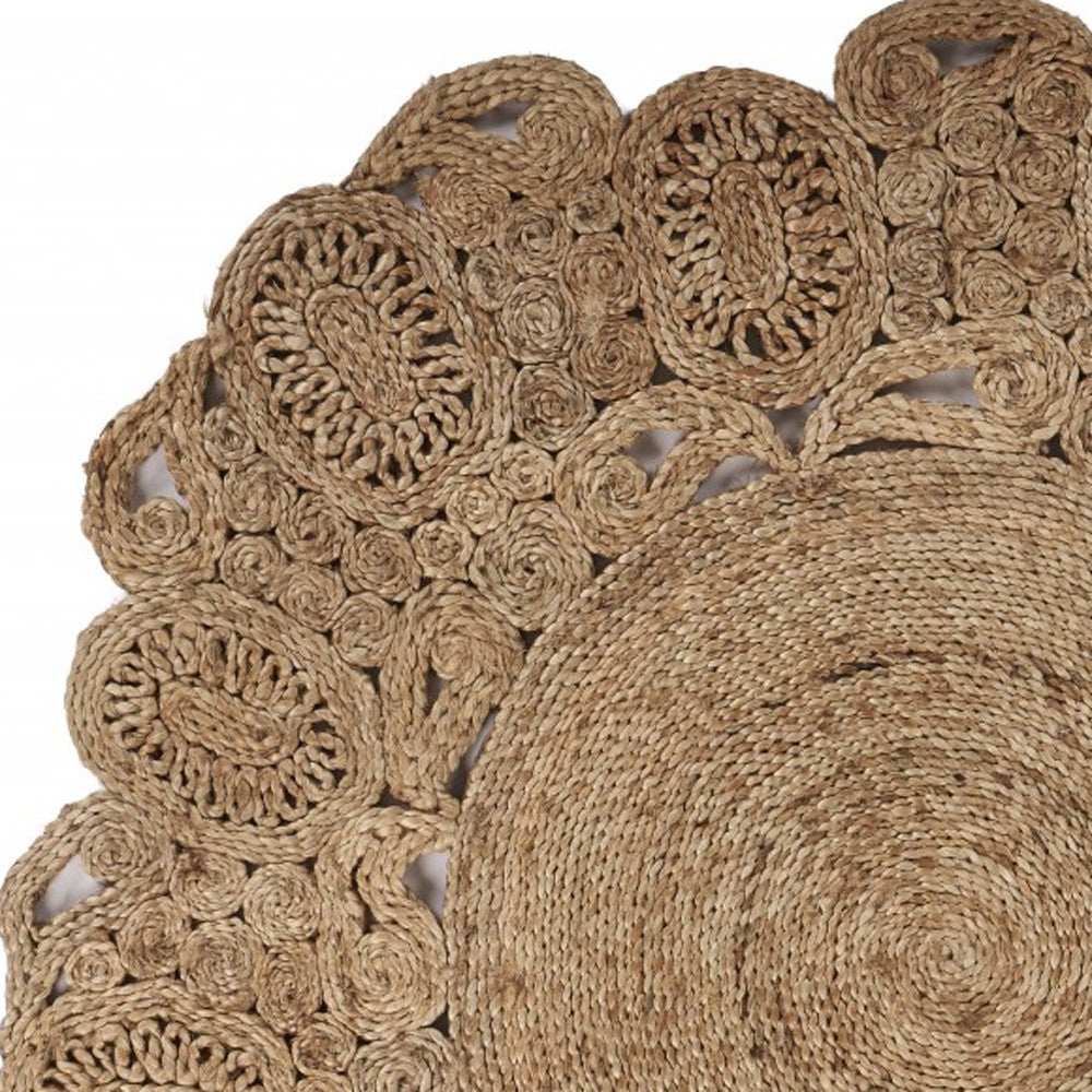 Natural Bloom Boutique Jute Rug - Homeroots - Flyclothing LLC
