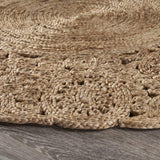 Natural Bloom Boutique Jute Rug - Homeroots - Flyclothing LLC