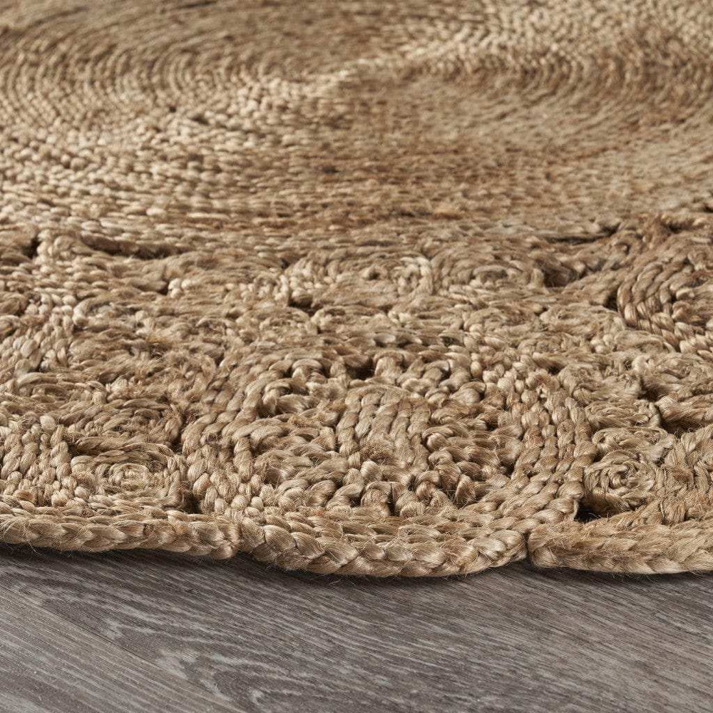 Natural Bloom Boutique Jute Rug - Homeroots - Flyclothing LLC