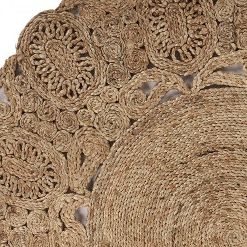 Natural Bloom Boutique Jute Rug - Homeroots - Flyclothing LLC