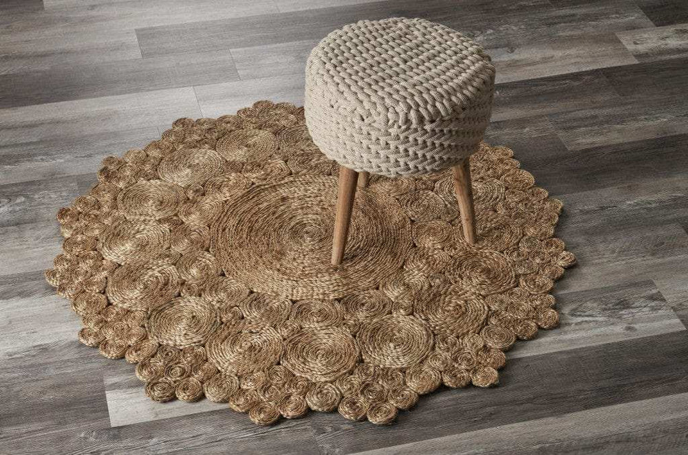 Bursting Medallion Boutique Jute Rug - Homeroots - Flyclothing LLC