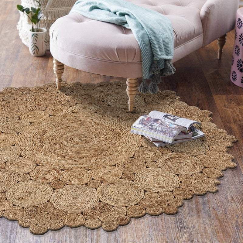 Bursting Medallion Boutique Jute Rug - Homeroots - Flyclothing LLC