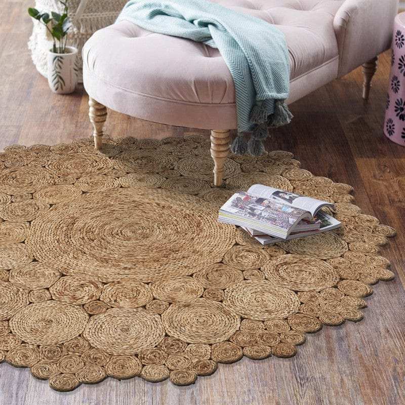 Bursting Medallion Boutique Jute Rug - Homeroots - Flyclothing LLC