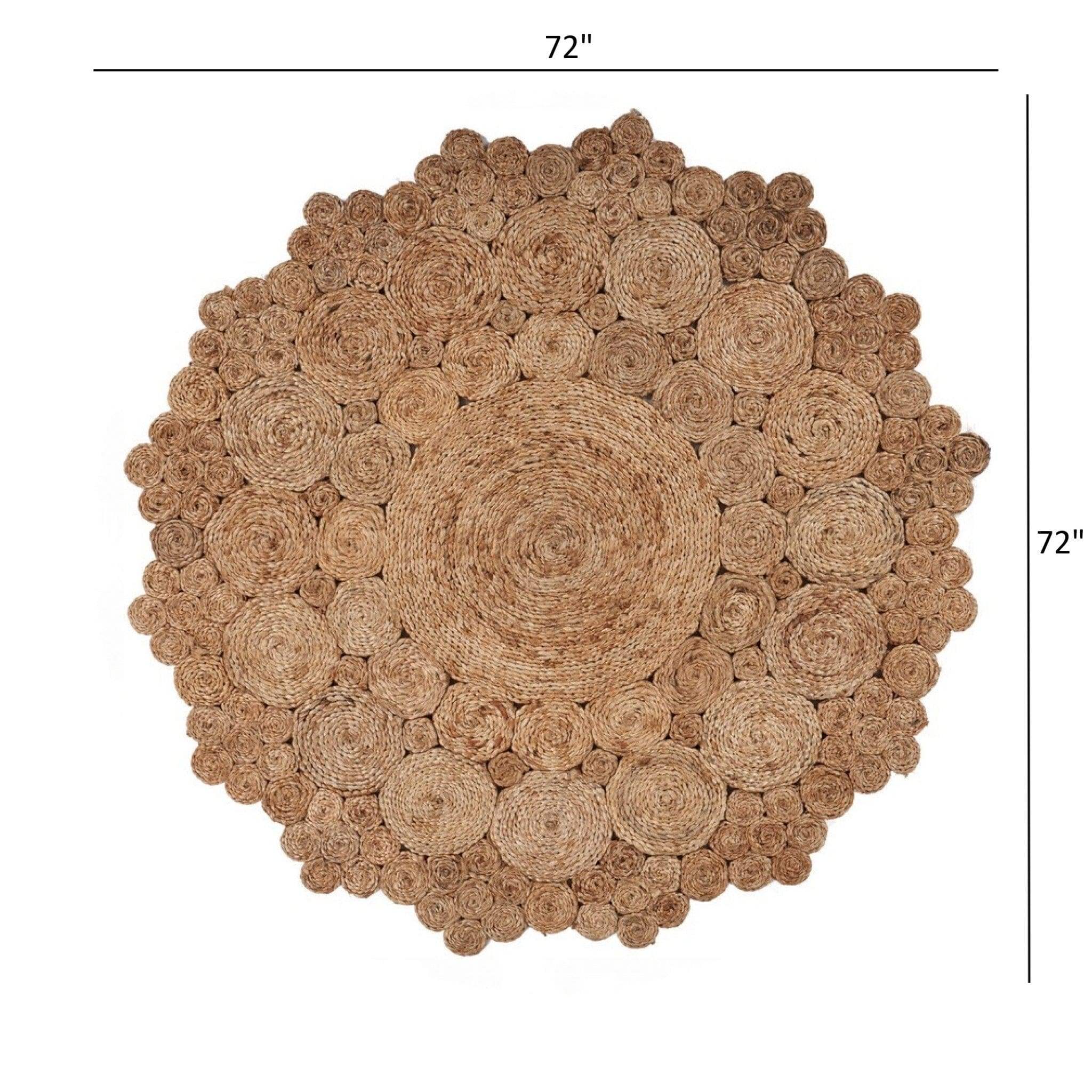 Bursting Medallion Boutique Jute Rug - Homeroots - Flyclothing LLC