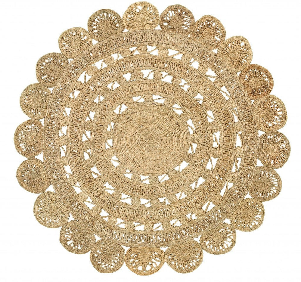Sunshine Golden Natural Jute Area Rug - Homeroots