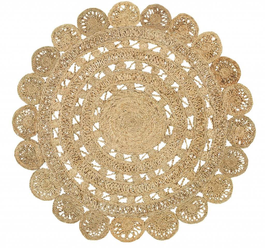 Sunshine Golden Natural Jute Area Rug - Homeroots - Flyclothing LLC