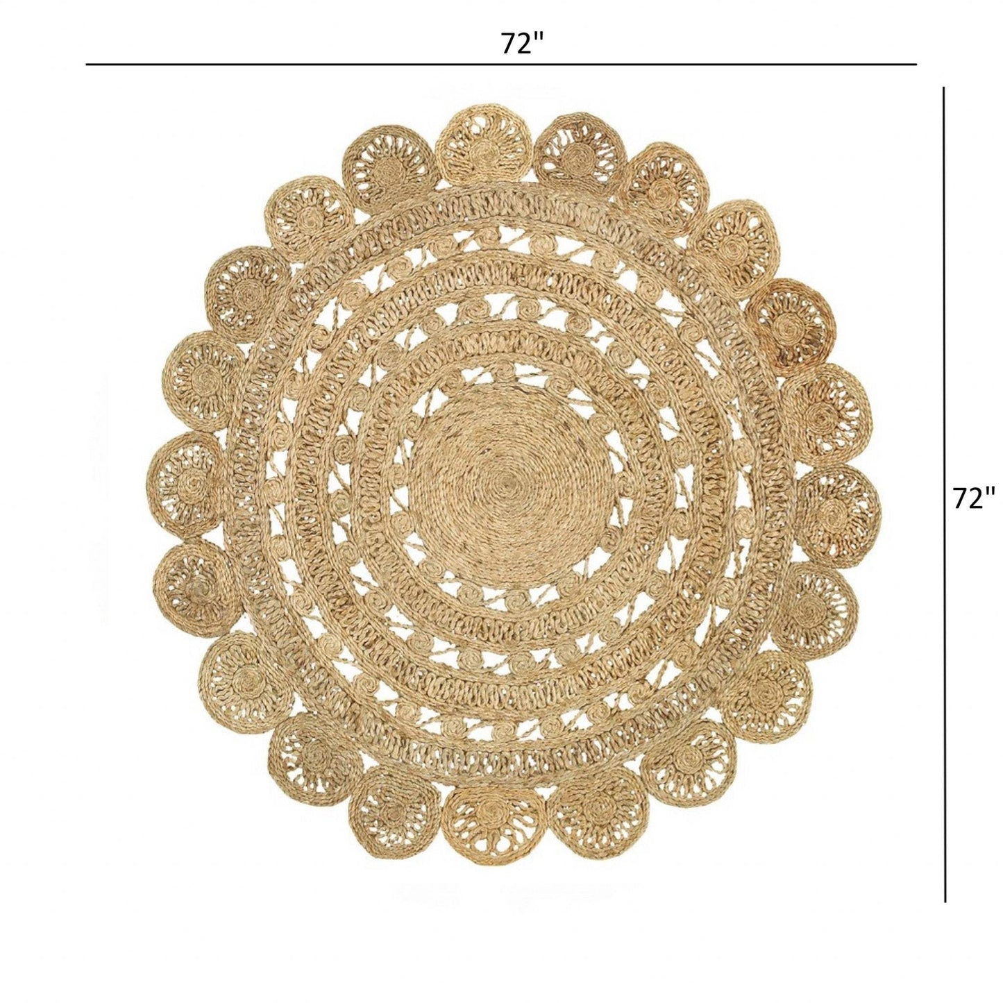 Sunshine Golden Natural Jute Area Rug - Homeroots - Flyclothing LLC