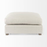 26" Beige Polyester And Brown Cocktail Ottoman - Homeroots