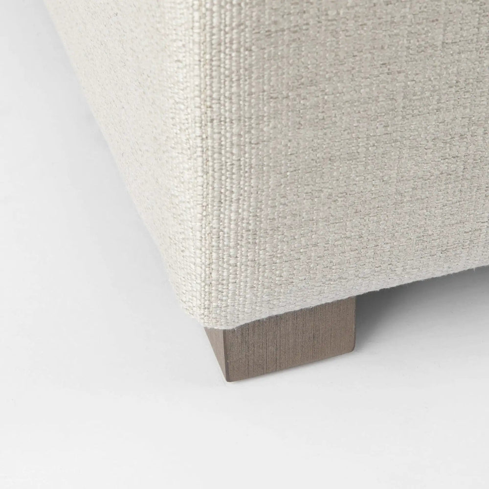 26" Beige Polyester And Brown Cocktail Ottoman - Homeroots