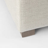 26" Beige Polyester And Brown Cocktail Ottoman - Homeroots